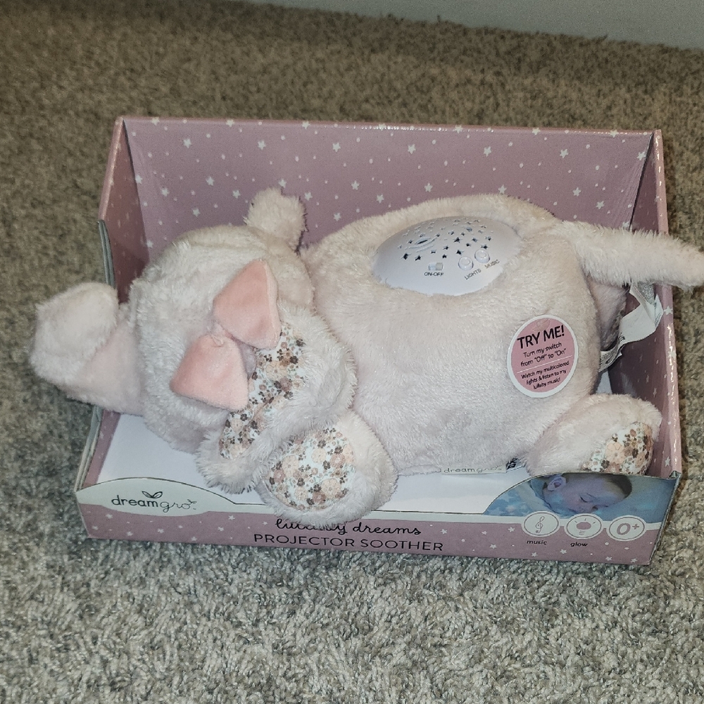 Lullaby Dreams Pink Elephant Projector Soother